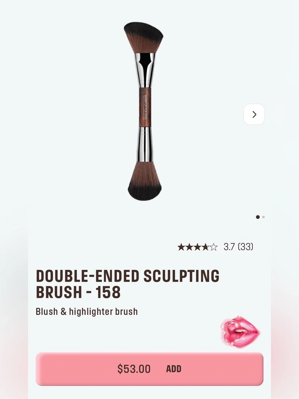 MAKE UP FOR EVER Dual-Ended Foundation Brush + Blush Brush (156 & 158)